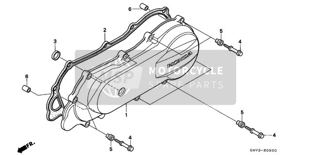 Honda SJ50 1996 La gauche Carter Couverture pour un 1996 Honda SJ50